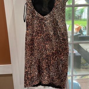 Medium leopard print slim-fitting and flattering mini dress by ark&co.